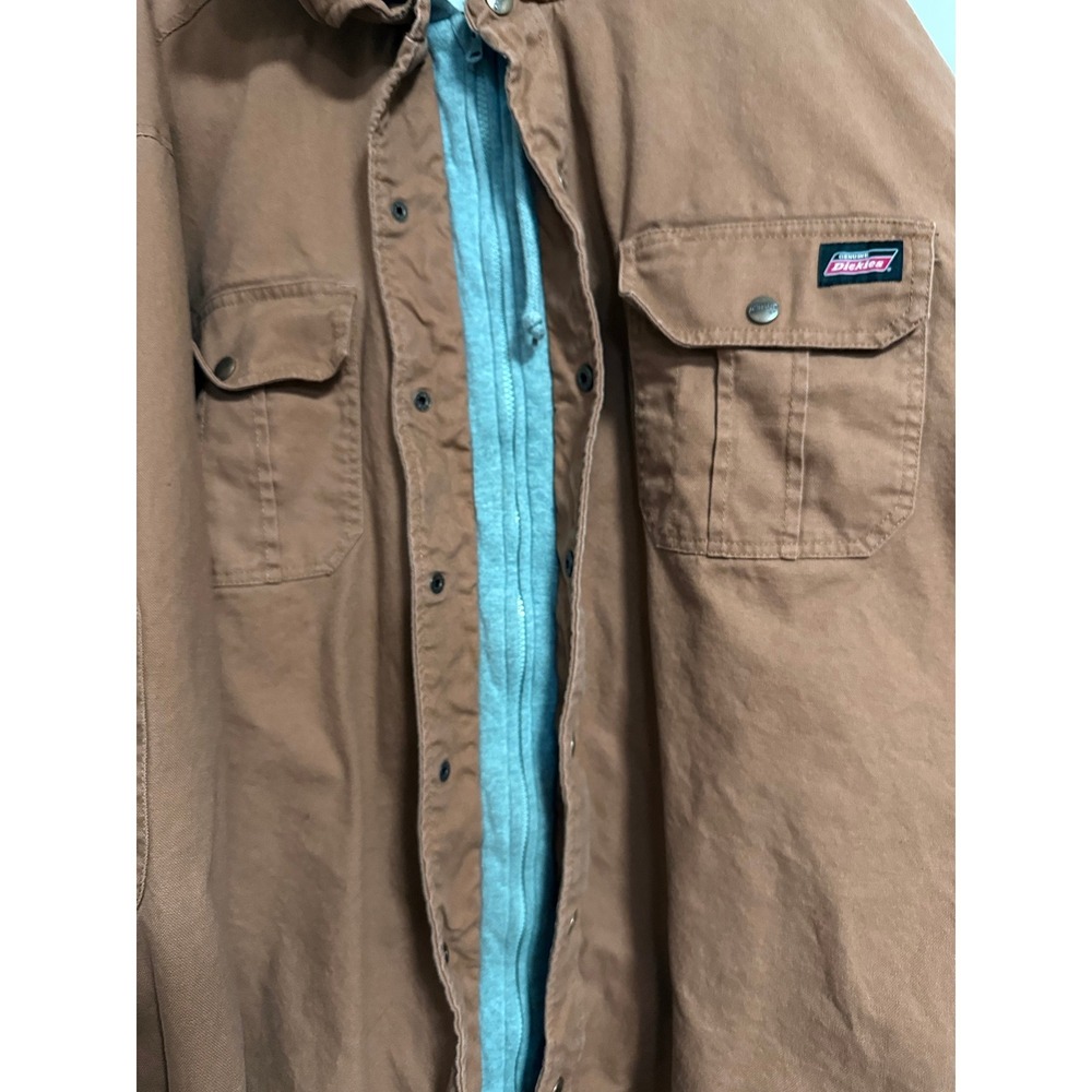 Dickies Men's Hooded Insulated Work Jacket 3XL (54–56) Brown Canvas Quilt Lined - Picture 10 of 12
